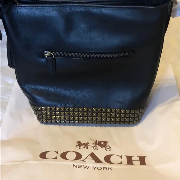 NWT Gorgeous Coach Leather Studded Duffle - Picture 2 of 8